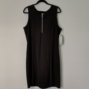 NWT NY Collection black zipper front dress